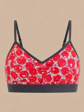PARADE Cherry Print Bralette in Red & Navy